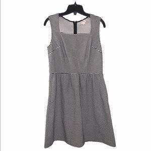 MERONA | Womens Striped Knee Mid Length Fitted Dress Casual Summer Wedding Date‌